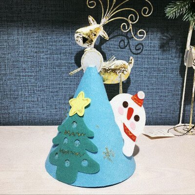 

Toponeto DIY Christmas Decoration Hat Non-woven Felt Cloth Santa Snowman Hat Xmas Decor