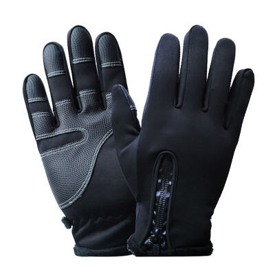 

Men Women Winter Touch Screen Gloves Warm Windproof Glove Zipper Velvet Lining Waterproof Anti-slip Riding Skiing Snow Gloves