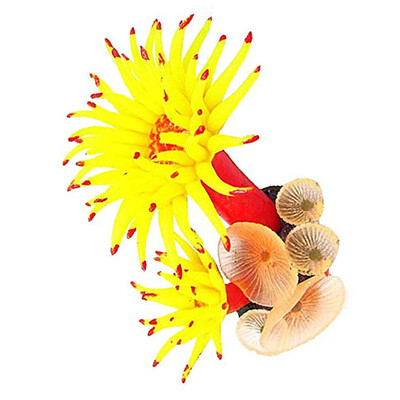 

Aquarium Decoration Fish Tank Ornament Yellow Imitated Simulated Coral Furnishing Articles