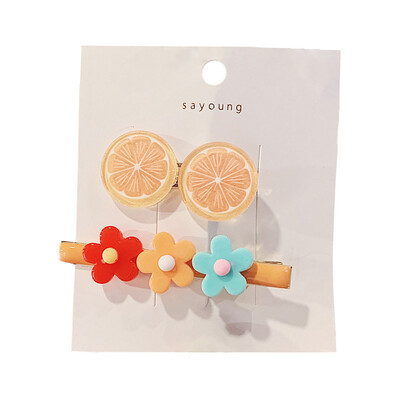 

2PcsSet Fashion Hair Clips for Women Hair Barrette Hairpins Flower Fruit Design Barrettes Hair Styling Accessories Nice Gifts