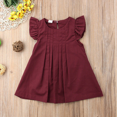 

Baby Dress Vintage pastoral Style Baby Girls Pattern Flare Sleeve Dress Kids Toddler Pageant Sundress 0-2T Toddler Girl Clothes