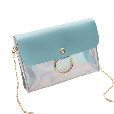 

Women Lock Catch Circle Flip Cover Shoulder Bag Faux Leather Crossbody Pouch