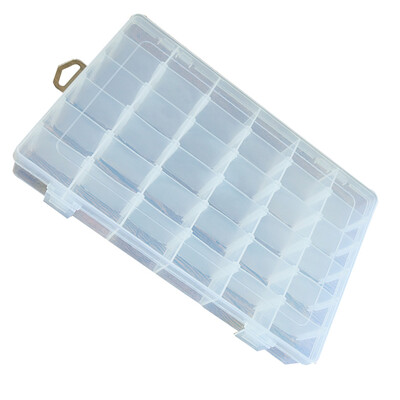 

36 Slots Clear Plastic Rhinstone Beads Holder Storage Box Nail Art Manicure Tools Jewelry Display Case Organizer