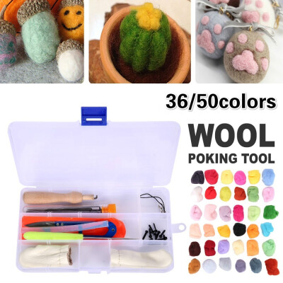 

3650 Color Wool Felt Needles Tool Set Needle Felting Mat Starter DIY Kit Girl Gift