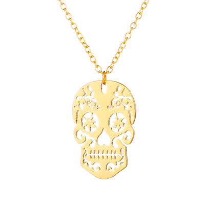 

1Pc Fashion Creative Personality Stainless Steel Hollow Skull Necklace For Women