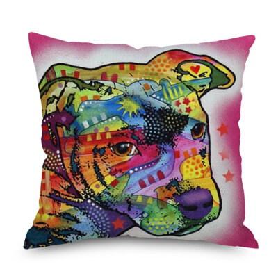 

Watercolor Dog Print Sofa Bed Home Decoration Festival Pillow Case Cushion Cover