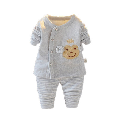 

Newborn Baby Clothes Boy Girl Warm Clothes Cartoon Printed Winter Autumn Coat Trousers Sets Outfits