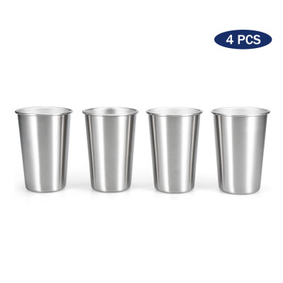 

4PCS Stainless Steel Cups 500ML Travel Beer Mug Camping Picnic Juice Water Milk Cup Broken Resistant Cup