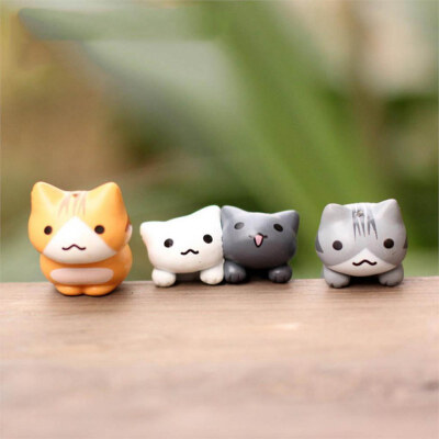 

6 PcsSet Cute Cartoon Lucky Cats Micro Landscape Kitten Microlandschaft Pot Culture Tools Garden Decorations Miniatures