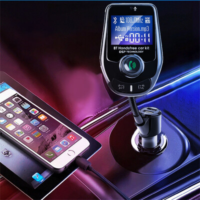 

〖Follure〗QC30 Dual USB Ports Bluetooth 50 Car FM Transmitter TF Card Mp3 Player