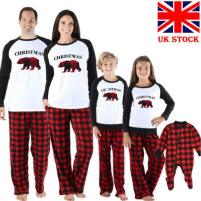 

UK Christmas Family Matching Pyjamas PJS Set Xmas Santa Sleepwear Nightwear Gift