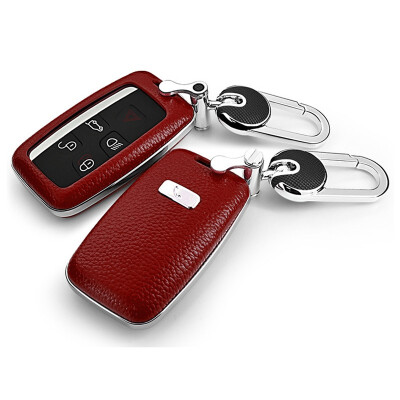 

Leather Car Key Case For Land Rover Range Rover Evoque Freelander 2 Discovery 34 Jaguar XF Car Key Cover Shell Car Keychain