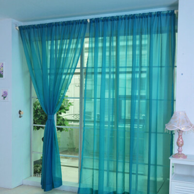 

Siaonvr 1 PCS Pure Color Tulle Door Window Curtain Drape Panel Sheer Scarf Valances