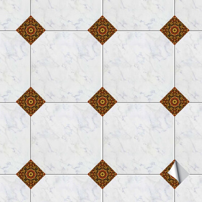 

20pcs Floor Tiles Diagonal Wall Stickers Bathroom Kitchen Waist Line Art Mural Tile Self-Adhesive Vinyl Wall Decals Decoration