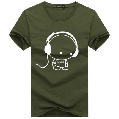 

High Quality Men Headset Cartoon Printed T Shirts Fashion Casual T Shirt Men Brand T-shirt Tee Shirt Plus Size