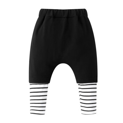 

Baby Striped Stitching Leggings Kids Casual Trousers New Autumn Newborn Cotton Long Pants Baby Clothing 0-24M