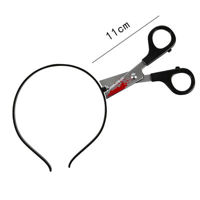 

New Halloween Party Cosplay Tricky Props With Scissors Blood Decor Hammer Headwear Head Band