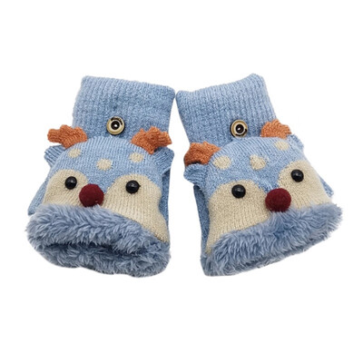 

Baby Gloves Winter Knit Wool Newborn Mittens Velvet Thick Childrens Kids Keep Finger Warm
