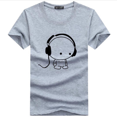 

High Quality Men Headset Cartoon Printed T Shirts Fashion Casual T Shirt Men Brand T-shirt Tee Shirt Plus Size