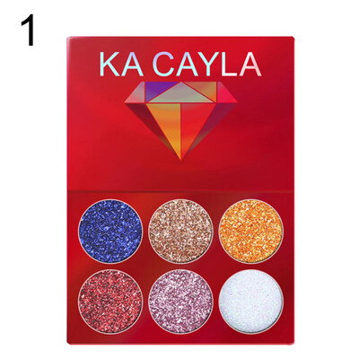 

Glitter Sequins 6 Colors Eyeshadow Powder Palette Matte Eye Makeup Cosmetic