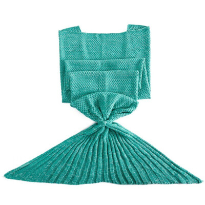 

Mermaid Tail Blanket Knitted Yarn Handmade Crochet Mermaid Blanket Children Throw Bed Wrap Super Soft Sleeping Bed 1pcs Lot