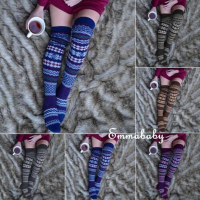

Women Soft Winter Warm Cable Knit Over knee Long Boot Thigh High Socks Stocking