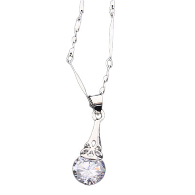 

Jewelry Women Necklace Zircon Necklace Gift for Chain Beads Drop Long Silver Casual Beads Pendant