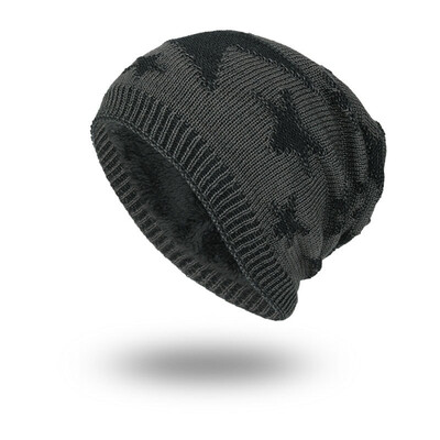 

Men Knitted Skullcap Thermal 1pc Hat Wool Beanie Warmer Outdoor Velvet Winter