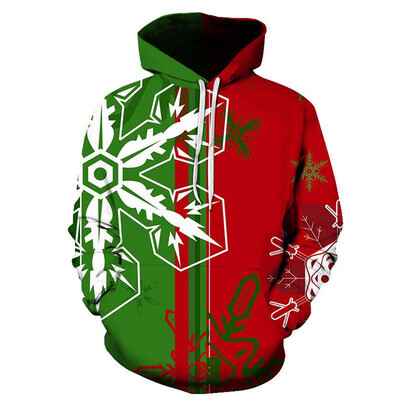 Toponeto Mens Happy Christmas 3D Printed Long Sleeve Shirt Round Neck Blouse Top Hoodies