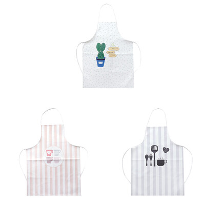 

PU Fresh Tableware Cup Cactus Apron Housework Wrap Pinafore Dress Adjustable Bib Kitchen Craft
