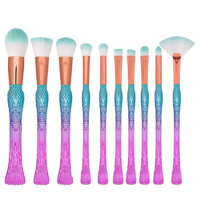 

10Pcs\Set Makeup Brushes Set Soft Nylon Hair Cosmetics Brushes Powder Foundation Flat Eyeshadow Lip Face Brush Makeup Tools