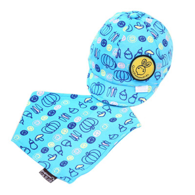 

Spring Autumn Lovely Baby Boy Girl Fruit Pattern Baseball Hat Caps Triangle Bibs Scarf Set