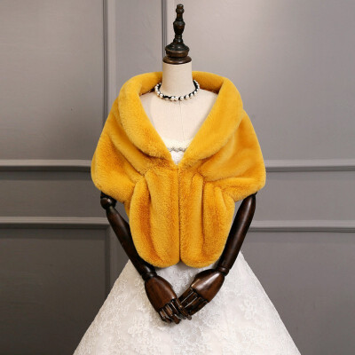 

Faux Fur Collar Cape Shawl Winter Women Solid Long Hair Imitated Fur Scarves Autumn Fashion Irregular Large Shawl