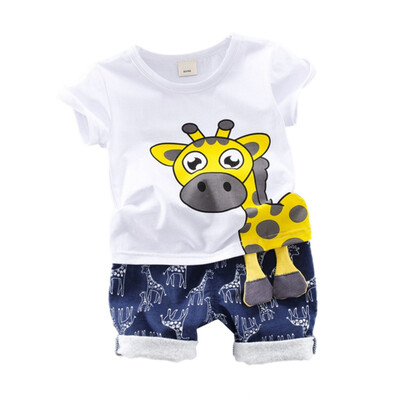 

Summer Casual Baby Boy Clothes Set Cartoon Pattern Short Sleeve T-shirt Pant Kids Toddler Boy Outfit Set