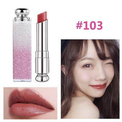 

rainbow flash glitter tube matte nude lipstick moisturizing long lasting sexy red pink lipstick pencil