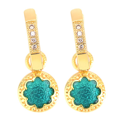

Gold Color Heart Shape Stud Earrings With Clear Crystal Stone Fashion Women Jewelry Love Gift