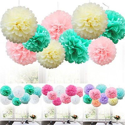 

Gobestart 9pcs Tissue Paper Pompoms Flower Balls Fluffy Christmas Wedding Party Decoration