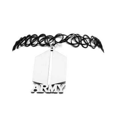 

Multi-color BTS Letter Choker Tattoo Necklace Fans Love Kpop Stretch Jewellery