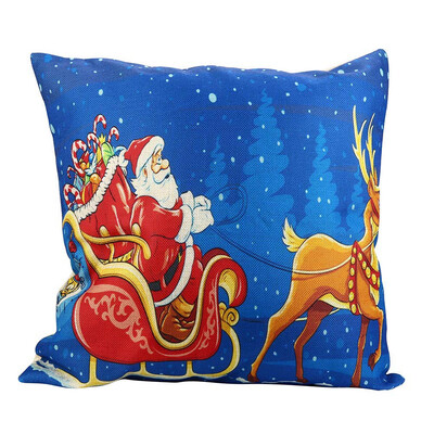 

Tailored Merry Christmas Print Pillowcase Linen Cotton Sofa Cushion Cover Home Decor
