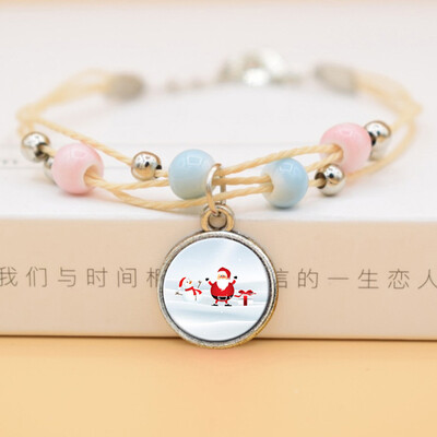 

Fashion Time Gem Christmas Tree Snowman Bracelet For Childrens Christmas Gift