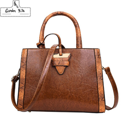 

Simple Style Elegant Ladies Shoulder Bag Solid Serpentine Pu Leather Satchels Fashion All-Match Female Daily Handbags