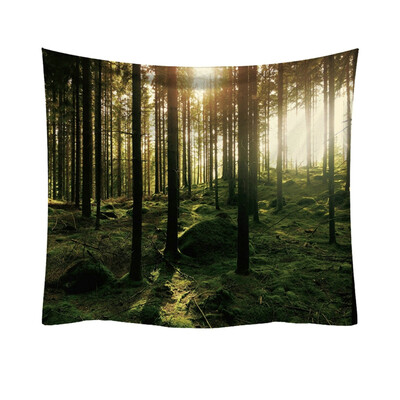 

Toponeto Fashion Tapestry Green Leaf Pattern Fresh Style Decorative Tapestry Home Decor