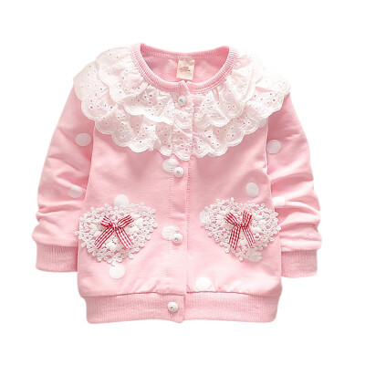 

Autumn Children Baby Girl Outerwear Lace Bow Flower Casual Sweatshirt Kids Outfits Tops