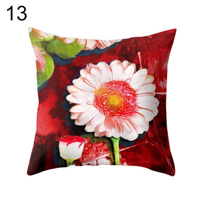 

Bright Color Flower Pillow Case Cushion Cover Sofa Bed Car Cafe Office Decor