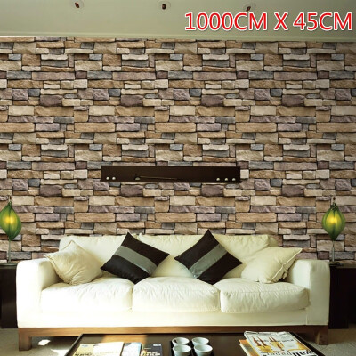 

Willstar 3D Wall Paper Brick Stone Rustic Effect Self-adhesive Wall Sticker Home Decor 177 X 3937