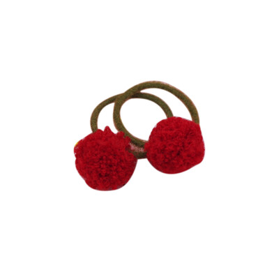 

2PCS Baby Girl Fashion Pompon Cloth Hair Bands Ball Lovely Pink Scrunchy Children Kids Rubber Headbands Baby Hair Accessories