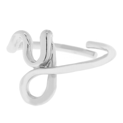 

Silver A-Z 26 Letters Initial Name Rings Women Men Weeding Couple Jewelry