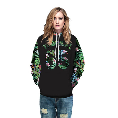 

Women Fashion Autumn Winter Cool 3D Print Sweater Tropical Woods Hooded Overall Hoodies