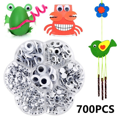 

700Pcsset DIY Mixed Size Pack Googly Eyes Self Adhesive Peel & Stick Wiggly Wobbly Eyes