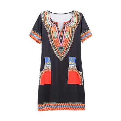 

Dashiki Vintage hippie Print Dresses Vestido Vintage Hippie Dress Tribal Print Boho Clothing